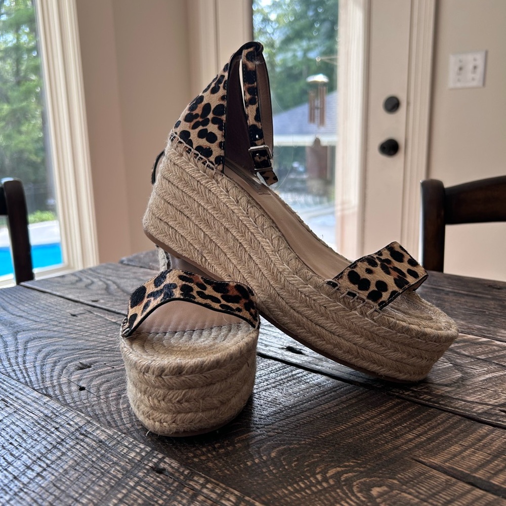 ANTONIO MELANI Leopard Espadrille Wedges